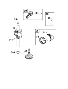 Crankshaft Group Diagram and Parts List for  Briggs and Stratton Engine